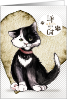Congratulations on Adopting a Cat Cute Cat and Word Art card