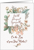 With Deepest Sympathy on the Loss of Step Mother Floral Frame card