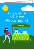 Golf Course Beverage Cart Attendant New Job Congratulations card