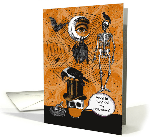 Halloween Party Invitation at a Safe Distance Vintage... (1652502)