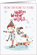 From Our Home to Yours Christmas Greeting Warm Winter Wishes card