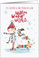 Sister and Brother in Law Christmas Greeting with Warm Winter Wishes card