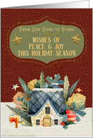 From Our Home to Yours Christmas Cottage Home in the Snow card