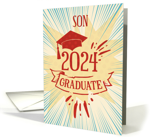 Son Graduation 2024 Congratulations Colorful Word Art card (1669992)