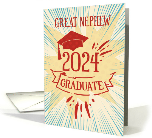 Great Nephew Graduation 2024 Congratulations Colorful Word Art card