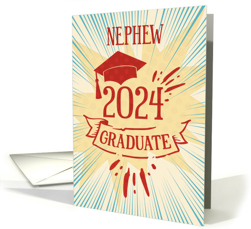 Nephew Graduation 2024 Congratulations Colorful Word Art card