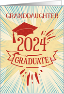Granddaughter Graduation 2024 Congratulations Colorful Word Art card