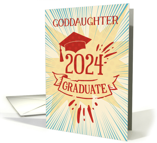 Goddaughter Graduation 2024 Congratulations Colorful Word Art card