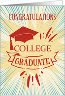 College Graduation Congratulations Colorful Word Art card