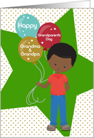 Grandma and Grandpa Happy Grandparents Day African American Boy card