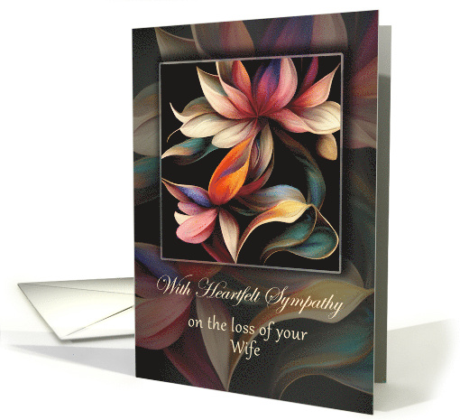 Wife Sympathy Beautiful Painted Look Flowers card (1753520)