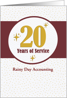 Employee Anniversary 20 Years of Service Custom Business Name card