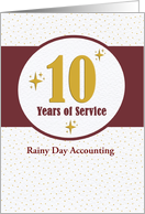 Employee Anniversary 10 Years of Service Custom Business Name card