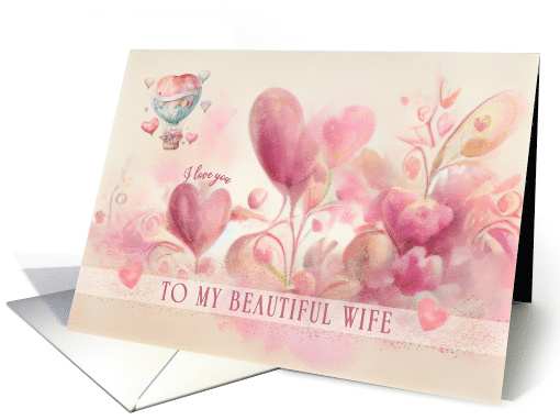 Wife Valentine's Day Beautiful Dreamy Pastel Hearts card (1757116)