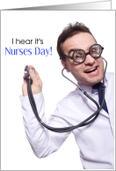 Nurses Day Funny Male Nurse with Stethoscope card