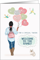 Tween Girl Adoption Welcome to the Family African American Tween Girl card