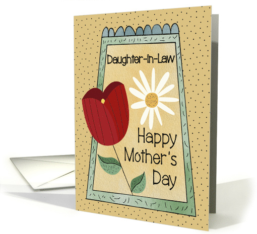 Daughter In Law Mother's Day Whimsical Flowers and Frame card