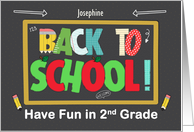 Josephine Back to School 2nd Grade Custom Name Fun School Patterns card