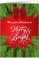 Merry and Bright Christmas Greetings card