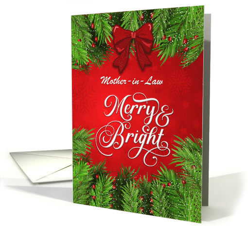 Mother in Law Merry and Bright Christmas Greetings card (1790120)