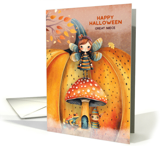 Great Niece Halloween Little Fairy with Friends card (1800872)