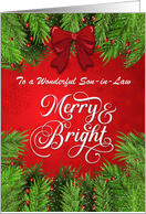 Son in Law Merry and Bright Christmas Greetings card