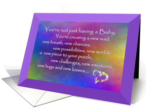 New Baby Sentimental Greetings Baby Shower Colorful Heart... (801515)