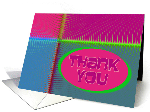 Hypnotic Colorful Waves Thank You card (834752)