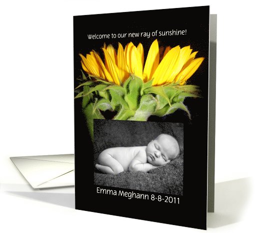 Sunflower Welcome to Our Baby Photo card (850182)