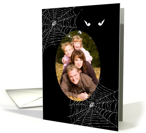 Spiderwebs Happy Halloween Photo card (850687)