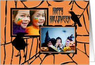Creepy Crows and Webs Happy Halloween Photo Card