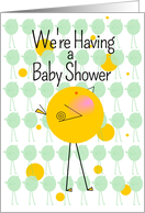 Baby Shower Invitation for Boy with Adorable Yellow Birdie card