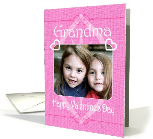 Happy Valentine's Day Grandma Pretty Hearts in Pink Photo card