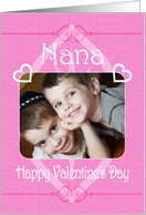 Happy Valentine’s Day Nana Pretty Hearts in Pink Photo Card