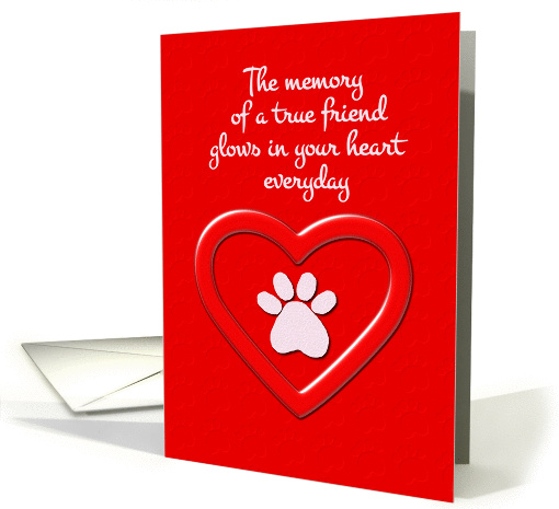 Pet Sympathy Memory of a True Friend card (919687)