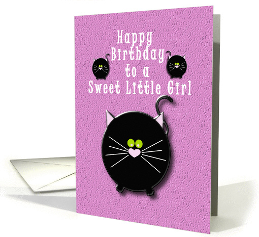Happy Birthday Sweet Little Girl Chubby Fat Cats card (920695)