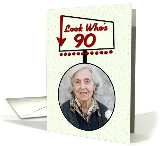 90th Birthday Party Invitation Photo Card Retro Roadside... (971083)