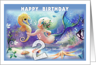 Baby Mermaid, 2nd Birthday card