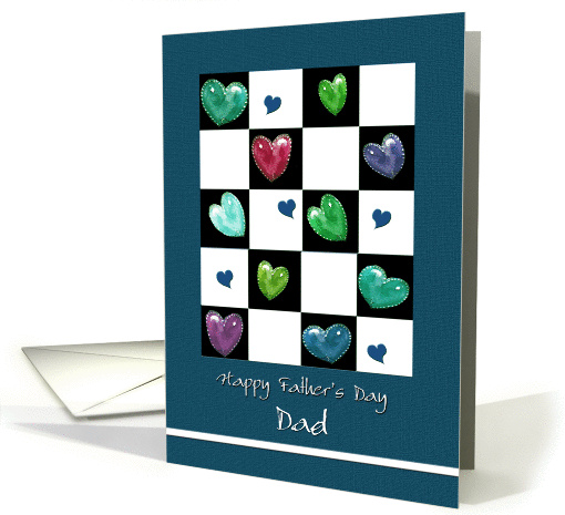 Father's Day, to Dad, Painted hearts card (1070861)