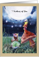 Thinking of You, faery and firefly card