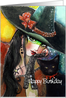 Happy Birthday, Witch and Cat card