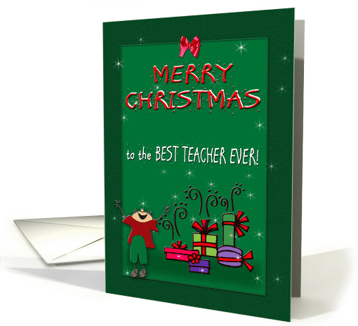 Merry Christmas to Teacher from Boy card (1188480)