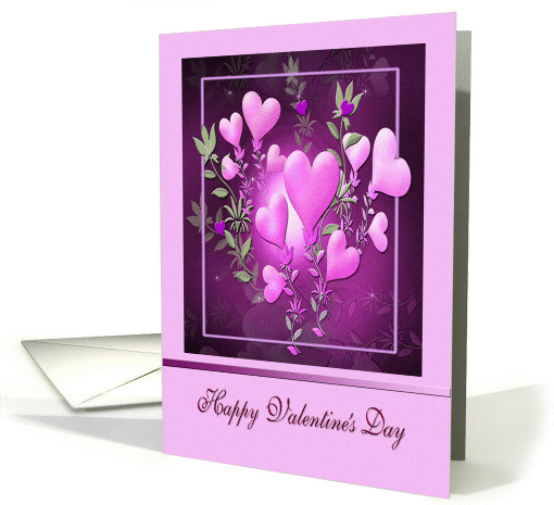 Happy Valentine's Day, Blooming Floral Hearts card (1209076)