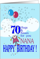 70th Birthday to Nana, 70 hugs and Kisses card