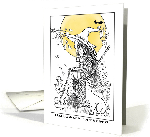 Color-Me, Witch, Halloween Greetings, Blank card (1304540)