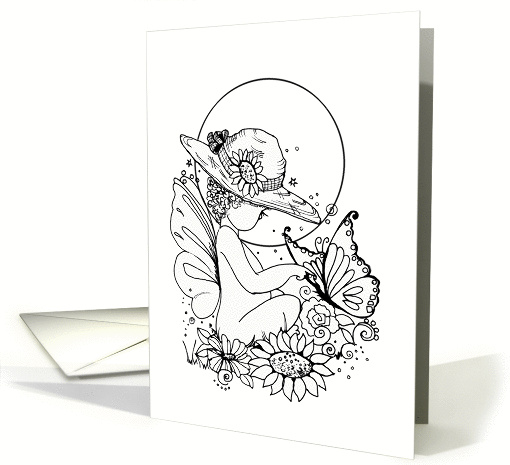 Blank, Color-Me, Baby Fairy and Butterfly card (1359010)