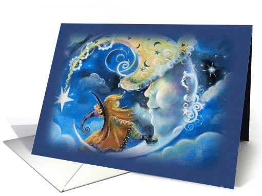Witch and Bright Moon, Any Occasion, Blank card (1490226)