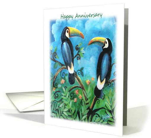 Happy Anniversary, Cute toucans card (1514638)