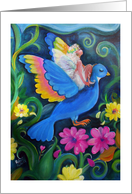 Blue Bird and Fairy in Flight card