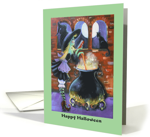 Happy Halloween, Witch Reading a Recipe card (1580832)